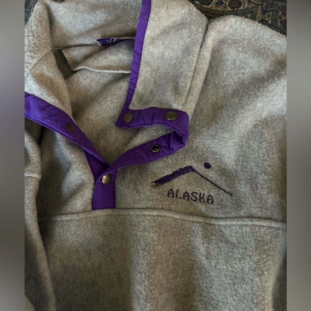 Vintage Gray and Purple Women's Sweater
